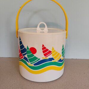 Vintage Colorful Sailboat Design Ice Buket